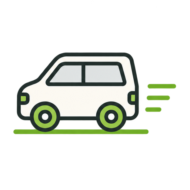サービス実施を表す車のイラスト