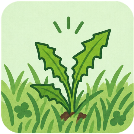 生長する雑草を表すイラスト