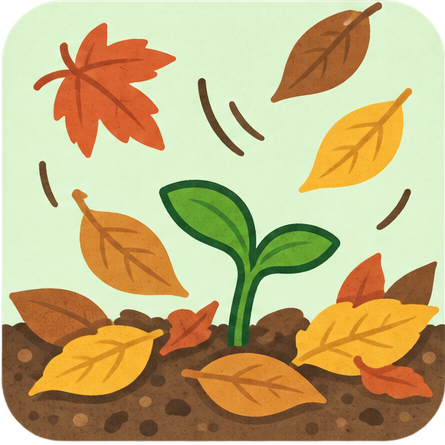 秋に発芽する雑草を表すイラスト